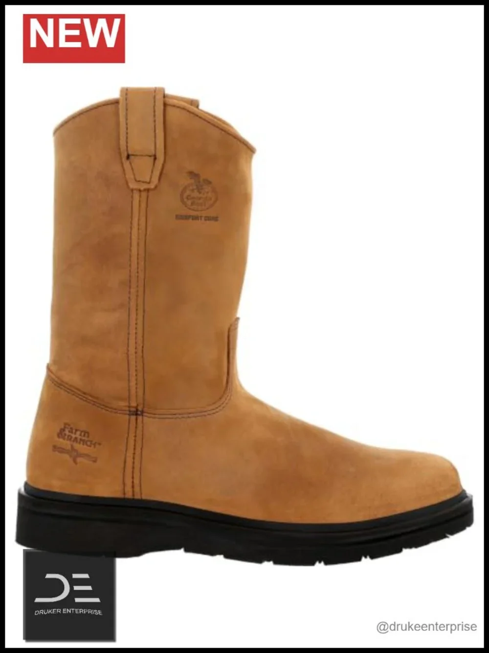 Women's Pull-On Work Boots Leather 11